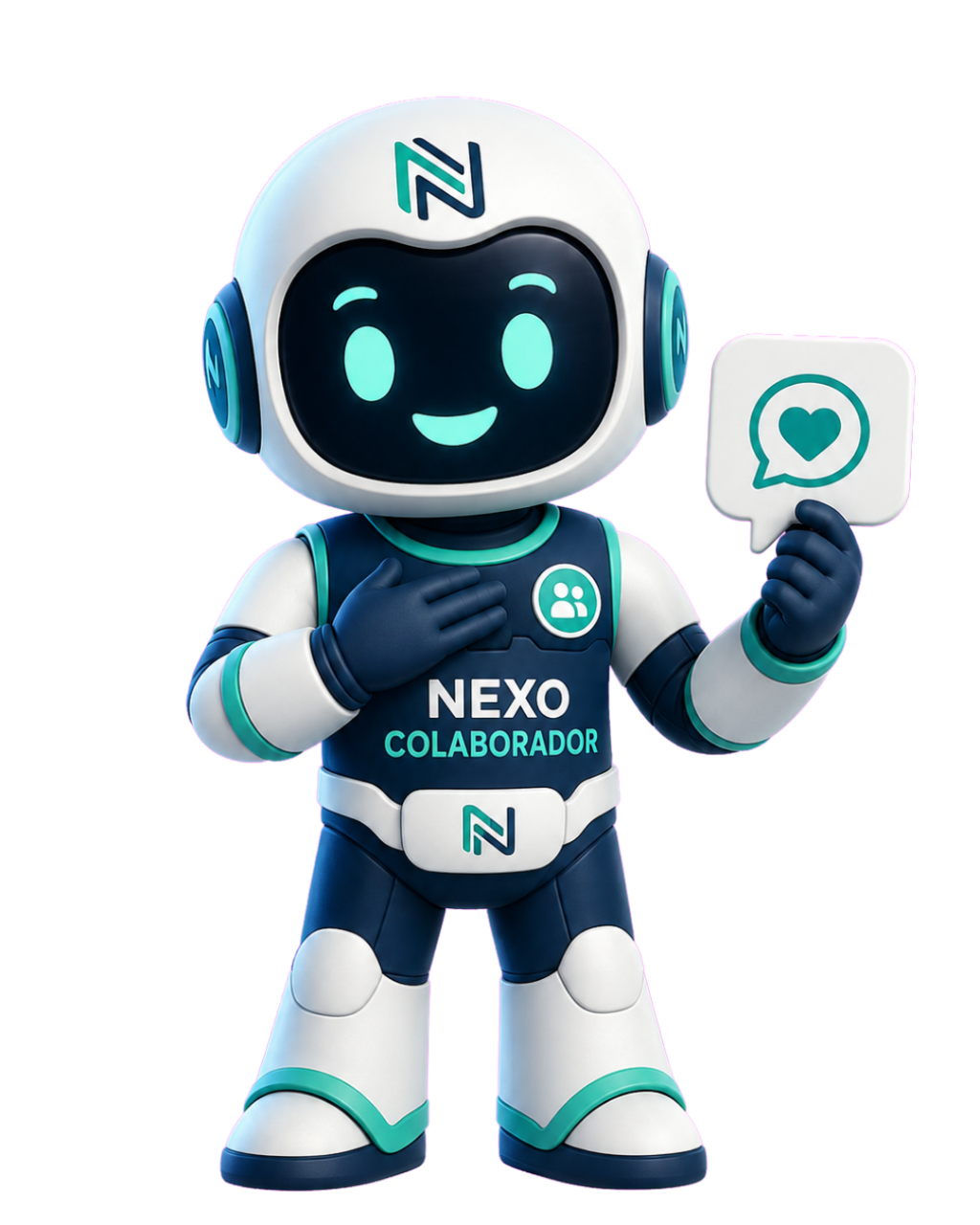 Mascote Nexo Assistente de Apoio ao Colaborador