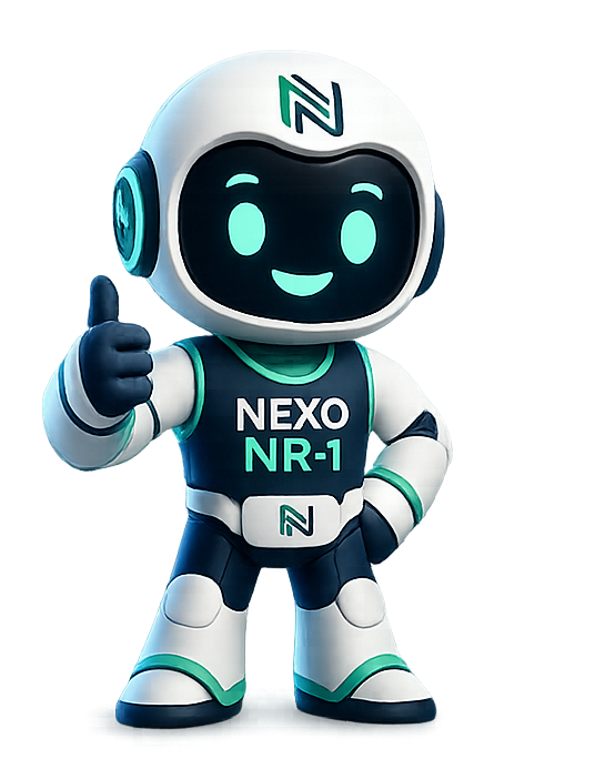 Mascote Nexo NR-1 — apoio à saúde mental corporativa